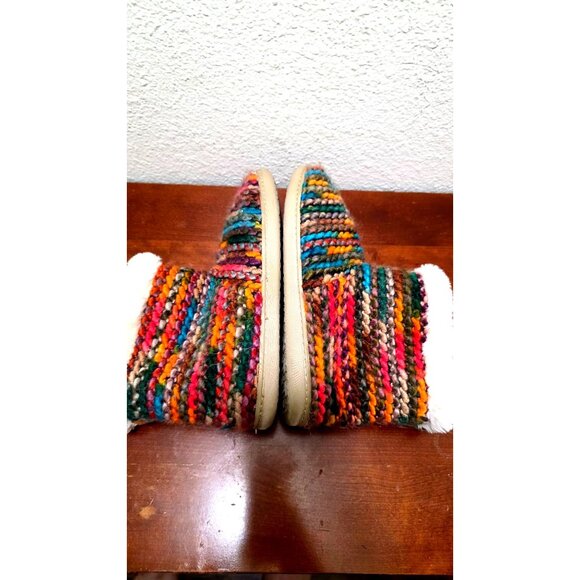 Minnetonka Betty Slipper Colorful Knit Boot Slippers Faux Fur Lining Size XL - Picture 6 of 10